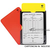 B&amp-D - Juego de 2 tarjetas para árbitro de fútbol (una roja y otra amarilla) con bloc de notas
